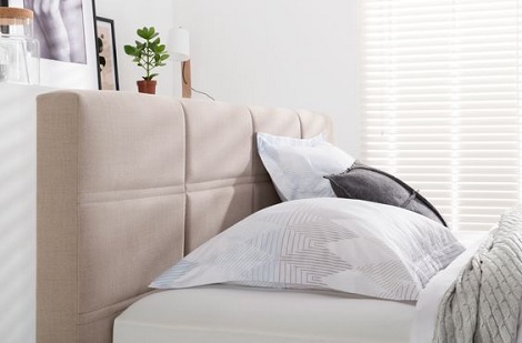 Optisleep hoofdbord 5000, geblokt,beige boxspring,slaapkenner theo bot